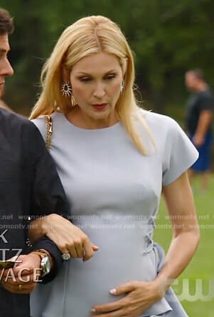 Melissa's blue lace-up peplum dress on Dynasty