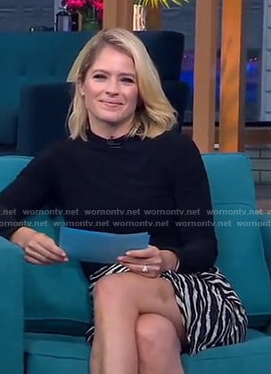 Sara's zebra print skirt on GMA Day