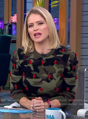 Sara's camo sweater on GMA Day