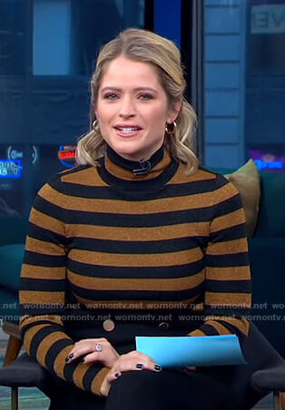 Sara's striped turtleneck sweater on GMA Day