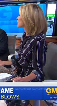 Amy's black striped shirtdress on Good Morning America