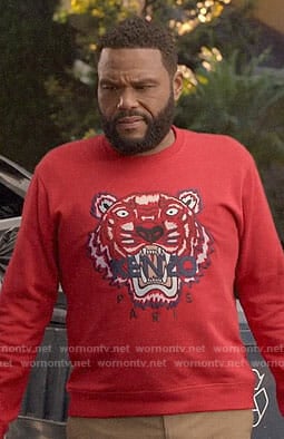 Andre's red Kenzo tiger sweatshirt on Black-ish