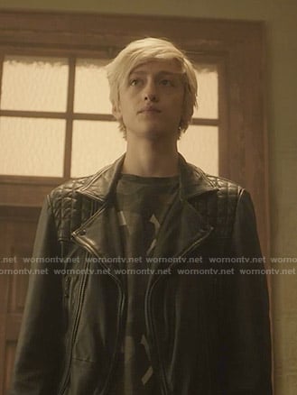 Andy's leather moto jacket on The Gifted