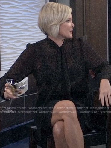 Ava's leopard print tie-neck blouse on General Hospital