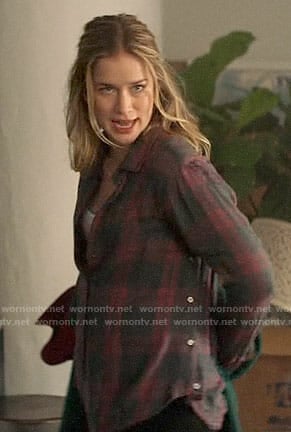 Beck's plaid shirt with side buttons on YOU