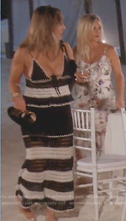 Kelly's black and white crochet knit dress on The Real Housewives of Orange County