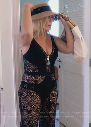 Vicki's black crochet swimsuit on The Real Housewives of Orange County