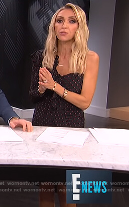 Giuliana's black polka dot one sleeve dress on E! News