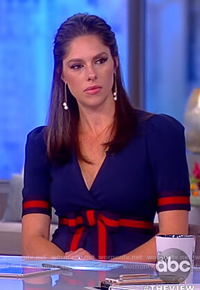 Abby's navy bow front mini dress on The View