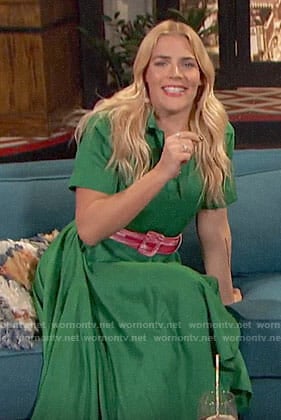 Busy's green midi shirtdress on Busy Tonight