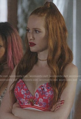 Cheryl's red floral bikini on Riverdale