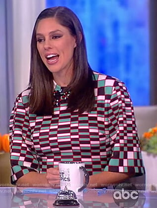 Abby's geometric print mini dress on The View