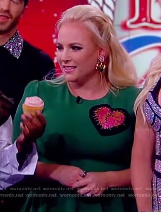 Meghan's green heart embellished dress on The View