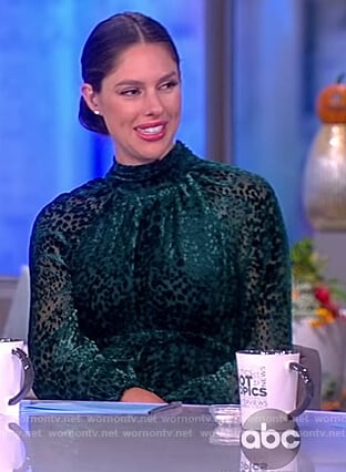 Abby's green leopard print mini dress on The View