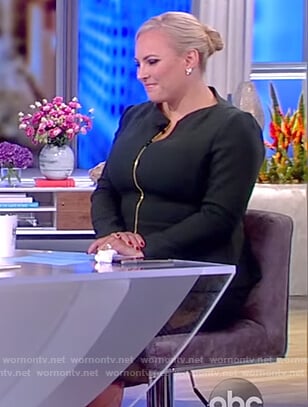 Meghan's green zip-up jacket and skirt on The View