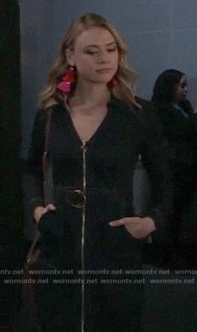Kiki's denim zip-front dress on General Hospital