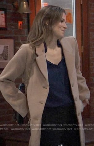 Kim's camel coat on General Hospital
