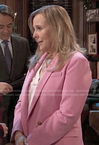 Laura's pink double breasted blazer on General Hospital
