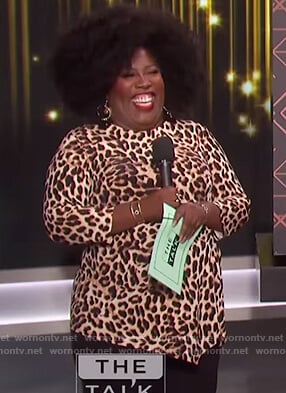 Sheryl's leopard print asymmetric top on The Talk
