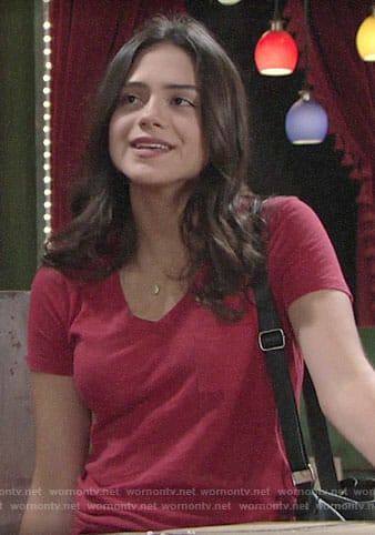 Lola's red tee on The Young and the Restless