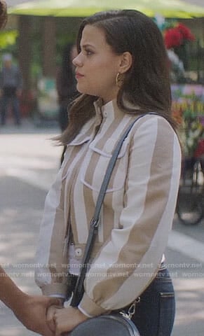 Maggie's beige candy striped jacket on Charmed