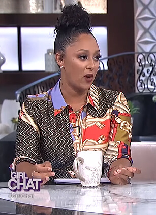 Tamera's mixed print shirtdress on The Real