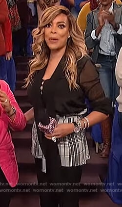 Wendy's plaid paperbag shorts on The Wendy Williams Show