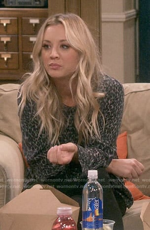 Penny's leopard print top on The Big Bang Theory