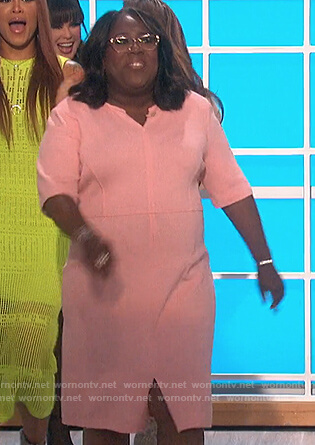 Sheryl's pink front slit dress on The Talk