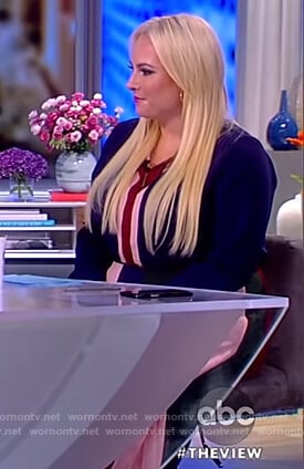 Meghan's navy colorblock dress on The View