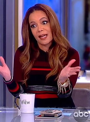 Sunny's red striped knit dress on The View