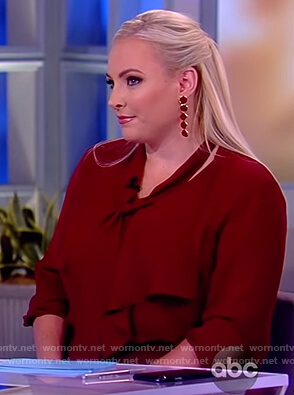 Meghan's red ruffle blouse on The View