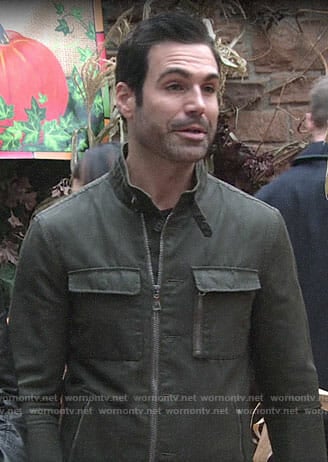 Rey's green utility jacket on The Young and the Restless