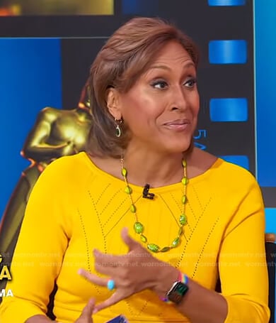 Robin's yellow knit dress on Good Morning America