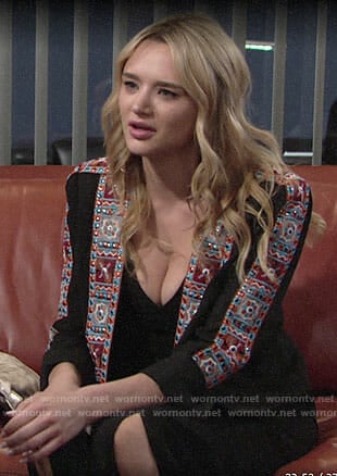 Summer's black jumpsuit and embellished jacket on The Young and the Restless
