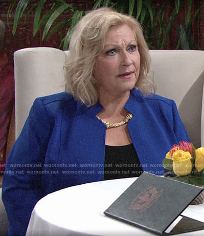 Traci's blue jacket on The Young and the Restless