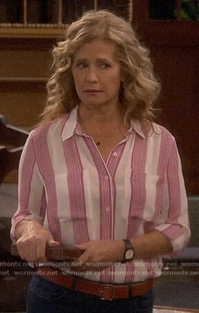 Vanessa's pink striped shirt on Last Man Standing