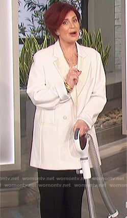 Sharon's white oversized blazer on The Talk