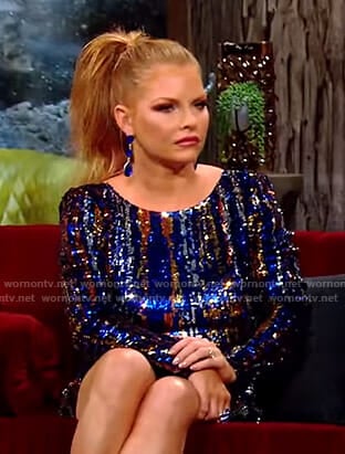 Brandi's sequin striped dress on The Real Housewives of Dallas