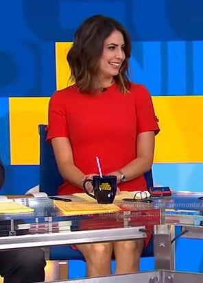 Cecilia's red bow sleeve dress on Good Morning America
