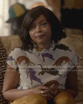 Cookie's white tiger printed top on Empire