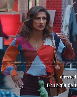 Emet's colorblock tie waist top on I Feel Bad