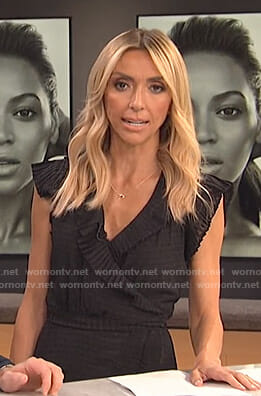 Giuliana's black pleated wrap dress on E! News