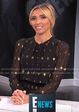 Giuliana's metallic diamond print dress on E! News