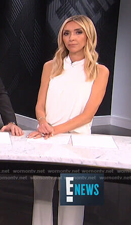Giuliana's white draped jumpsuit on E! News