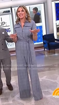 Jenna's grey windowpane jumpsuit on Today