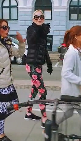 Kameron's black floral leggings on The Real Housewives of Dallas