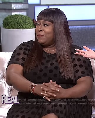 Loni's black polka dot sheer dress on The Real