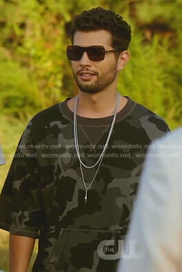 Sam's camo short sleeve sweatshirt and shorts on Dynasty