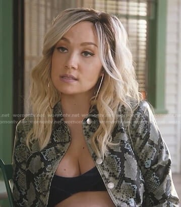 Star's snake print cropped jacket and pants on Star